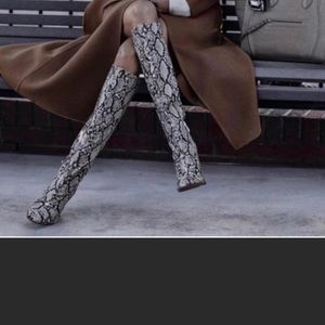 Zara snake high heels boots